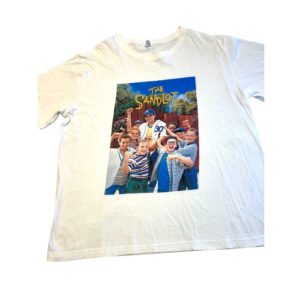The Sandlot Movie Graphic T-Shirt Mens Large White 100% Cotton Crewneck Tee